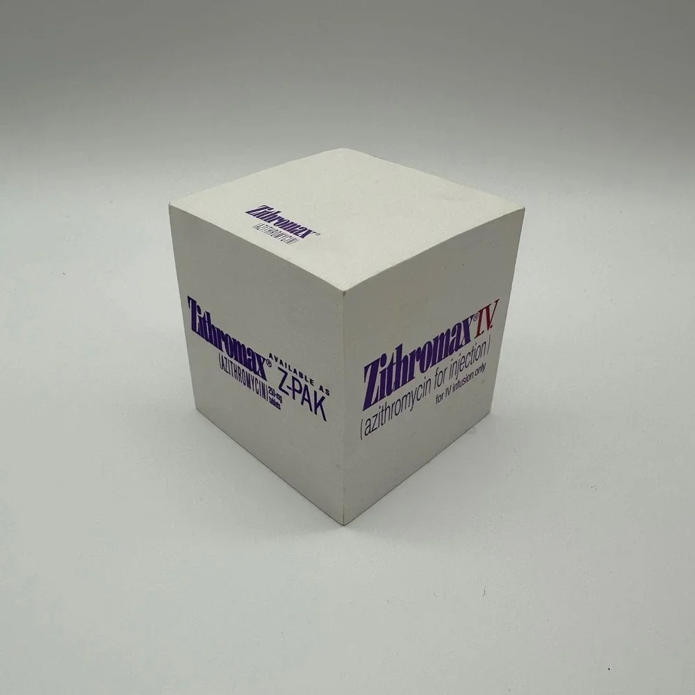 Vintage Zithromax Z-Pak Pharmaceutical Drug Rep Promo Note Cube Paper Memo Pad